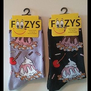 Foozys Socks 2 pair item # 85 Waffles & Ice Cream